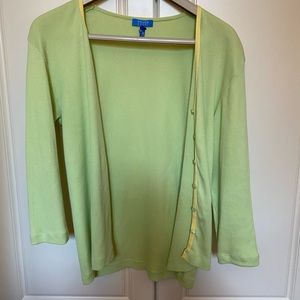 ESCADA SPORT V-NECK 100% Cotton CARDIGAN SWEATER Sz L
